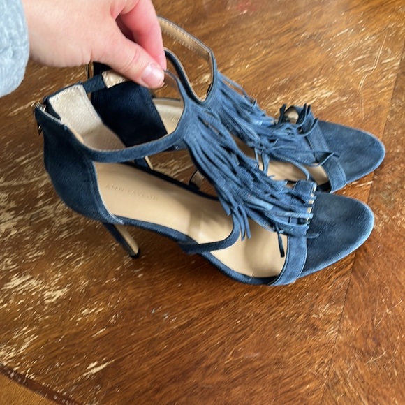 Ann taylor tassel heels open toe blue - Picture 2 of 2
